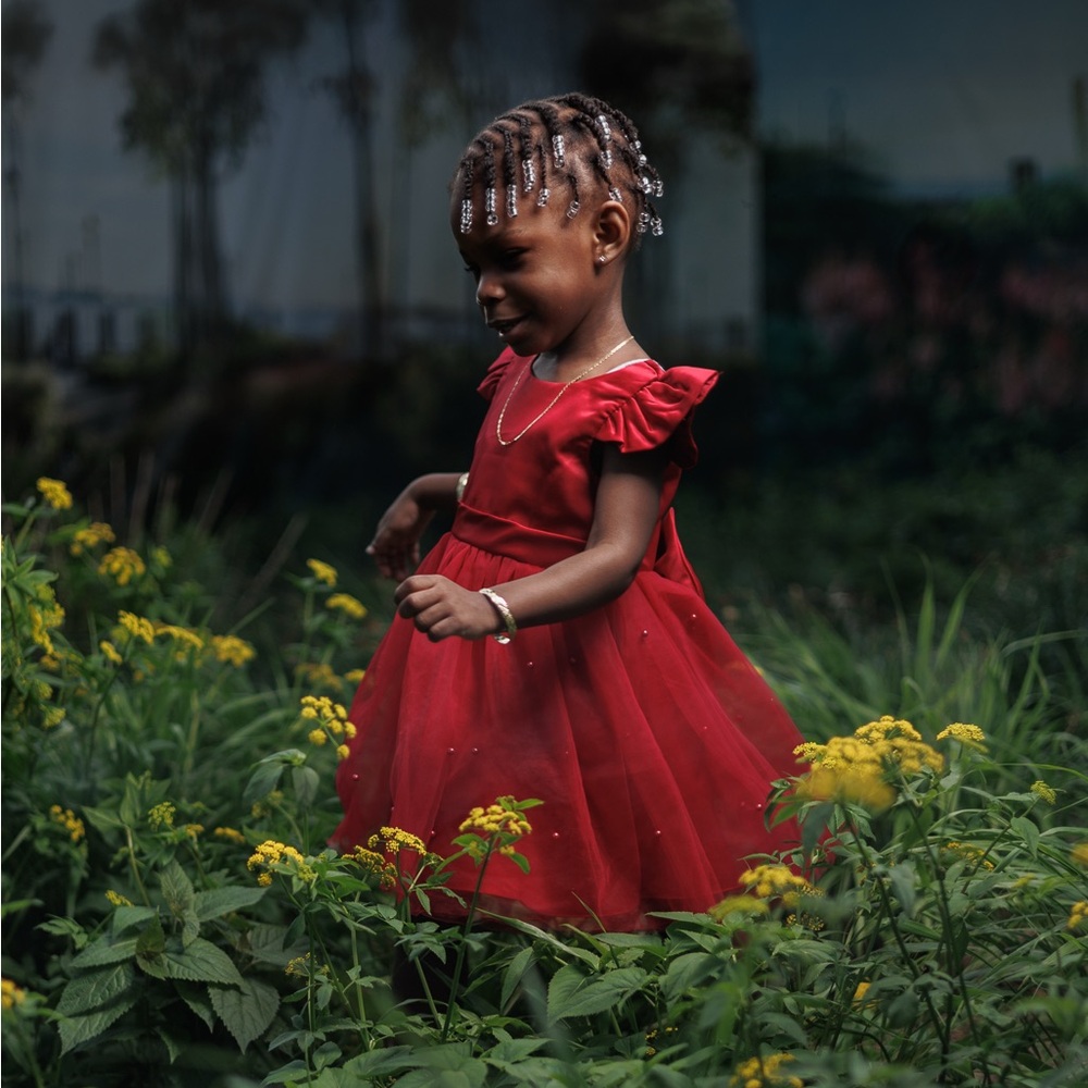 Red Ruffled Dress for Kids